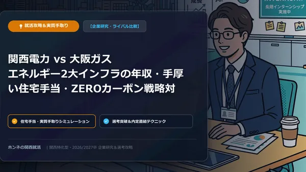 【企業研究・ライバル比較】関西電力 vs 大阪ガス：エネルギー2大インフラの年収・手厚い住宅手当・ZEROカーボン戦略対比